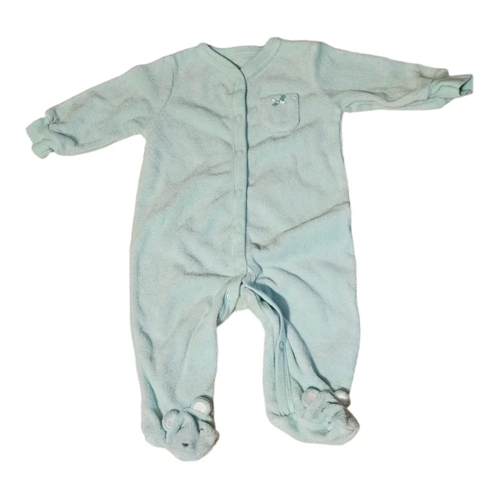 Carter's 3 Month Light Blue Snap Up Long Sleeve Sleeper